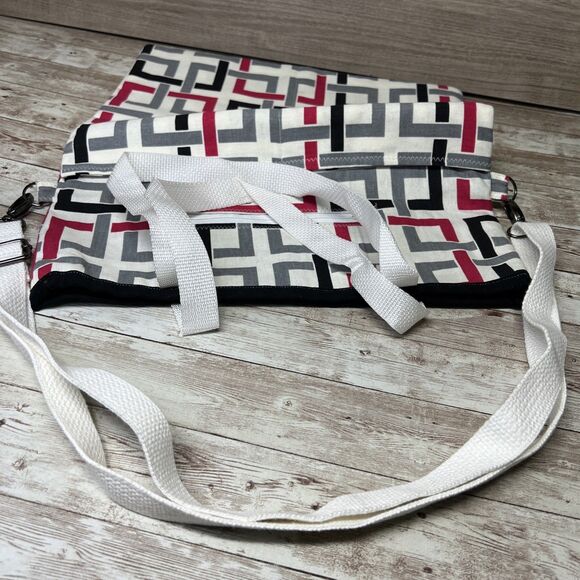 Geometric Large Tote Bag / Handmade Tapisho Design / Quality Canvas Double Strap - Picture 8 of 16